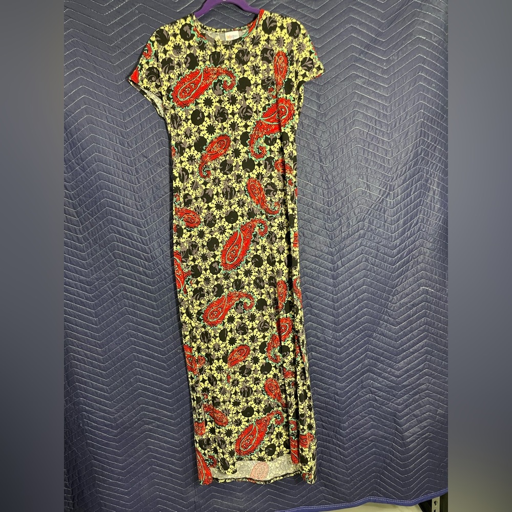 Women's LuLaRoe Maxi Graphic Fitted Casual Slip-on Dress